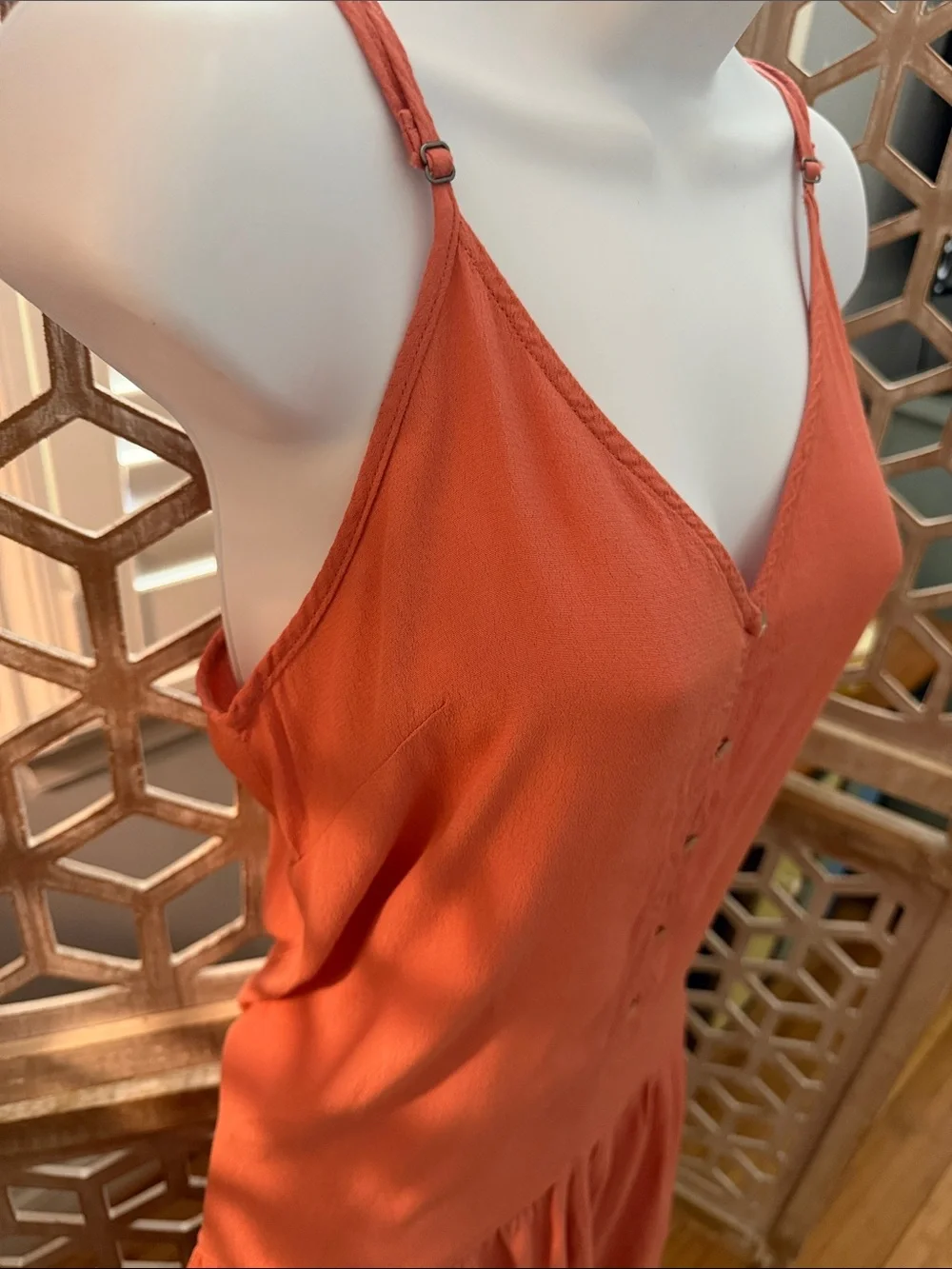 Wild Fable Size Medium Adjustable Strap Romper Orange